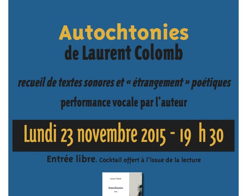 23 novembre 2015 – Autochtonies