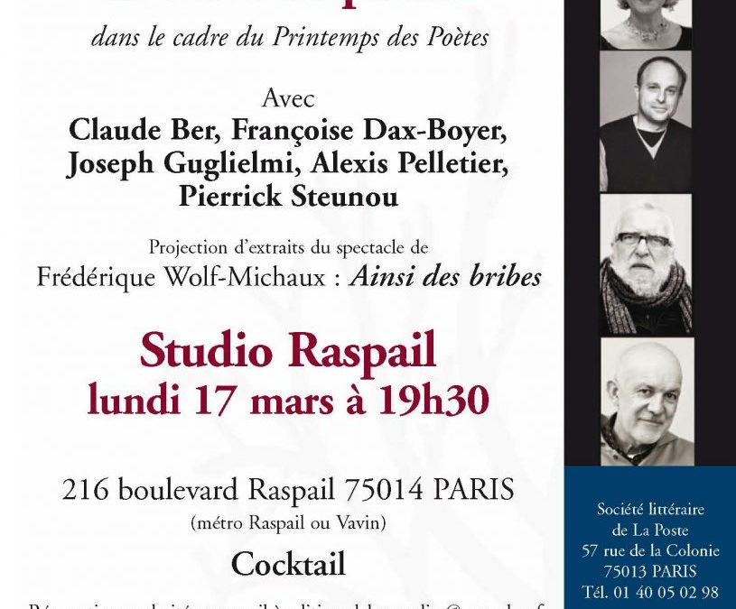 Printemps des Poètes : le 17 mars